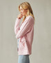 Women's French Terry Cardigan - Silver Pink
